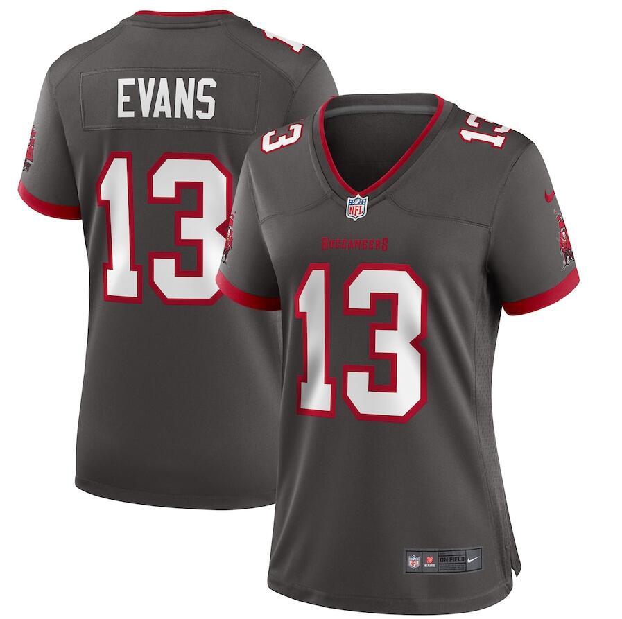 Women's Tampa Bay Buccaneers #13 Mike Evans Grey Limited Stitched Jersey(Run Small)